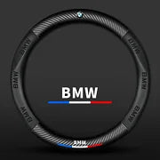 Customized carbon fiber suede steering wheel cover with car logo