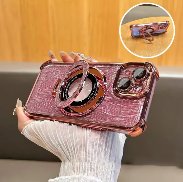 For iPhone Four Corners Airbag Drop Protection Magnetic Stand Case